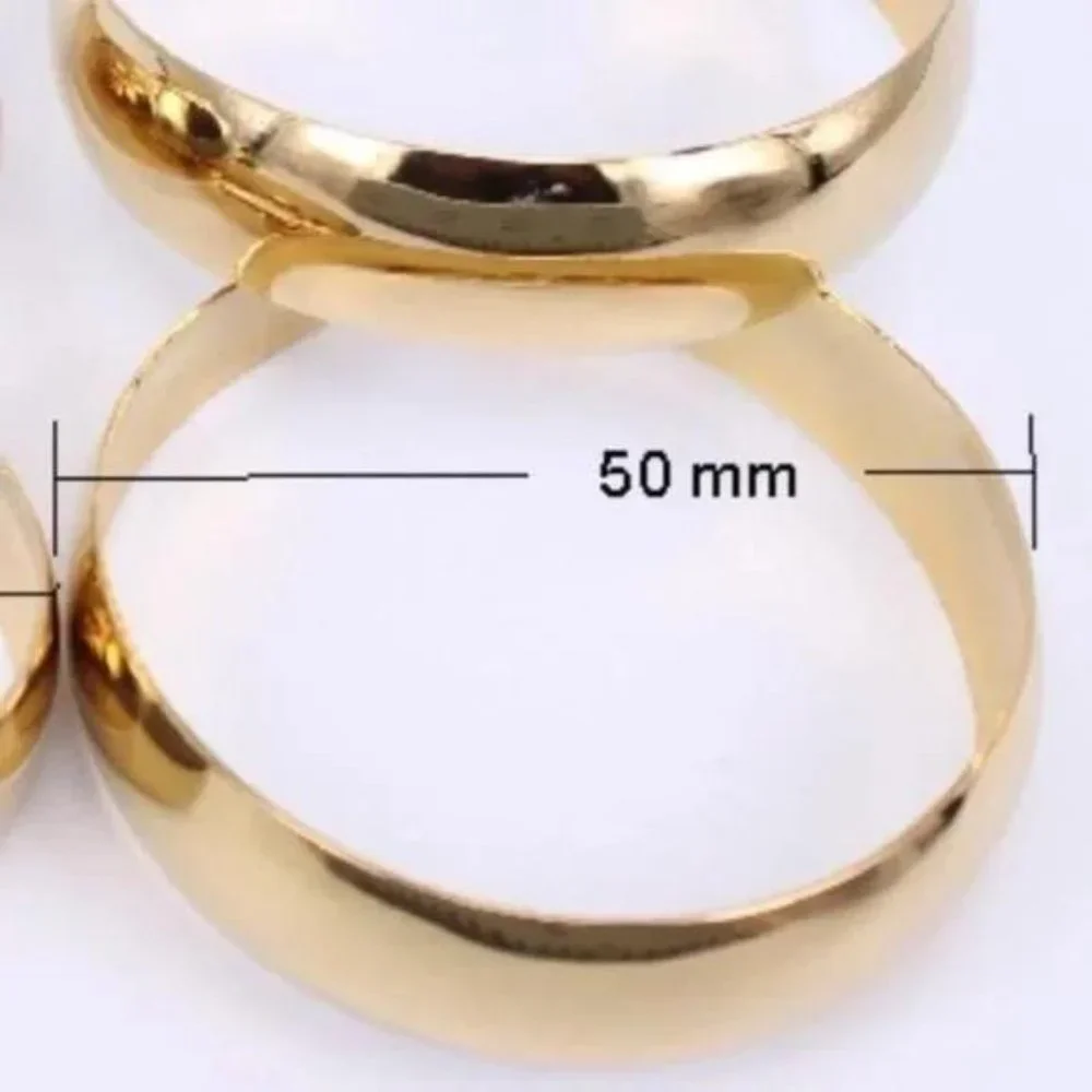 18K YELLOW GOLD 2” ROUND CHUNKY HOOP EARRINGS, BEAUTIFUL EARRINGS, CUTE EARRINGS - Picture 4 of 5